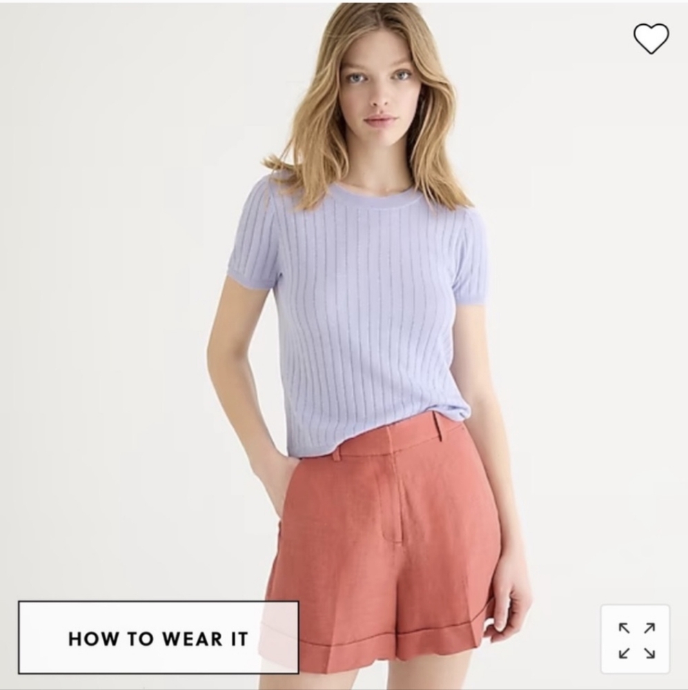 J. Crew Silk Ribbed Cropped Tee